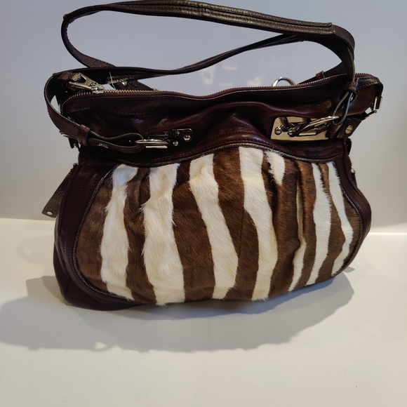 B. Makowsky Brown leather Large Satchel Bag